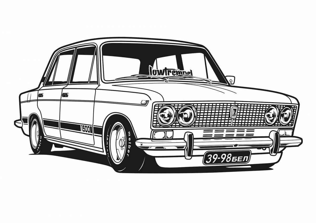 Coloring pages graceful Russian cars