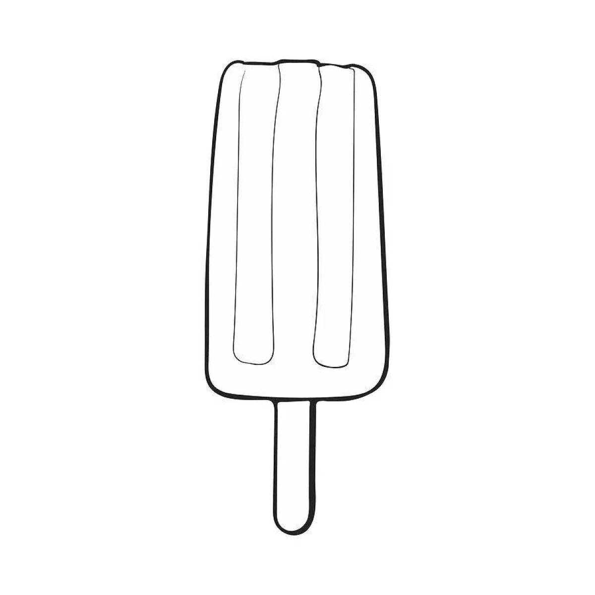 Colorful popsicle ice cream coloring page