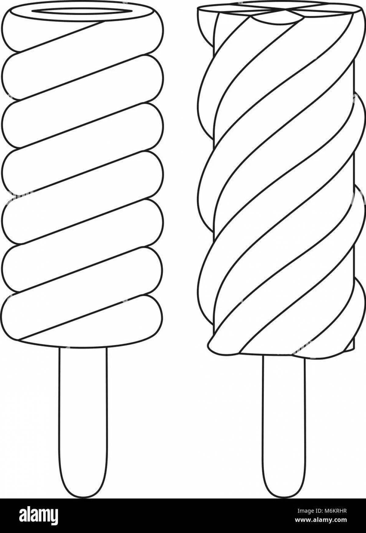 Cute popsicle ice cream coloring page
