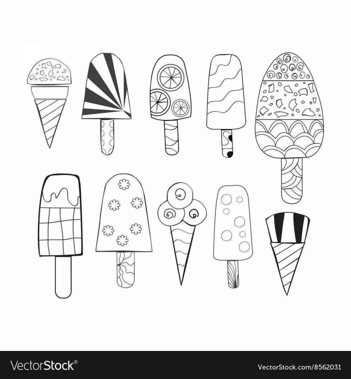 Coloring radiant popsicle ice cream