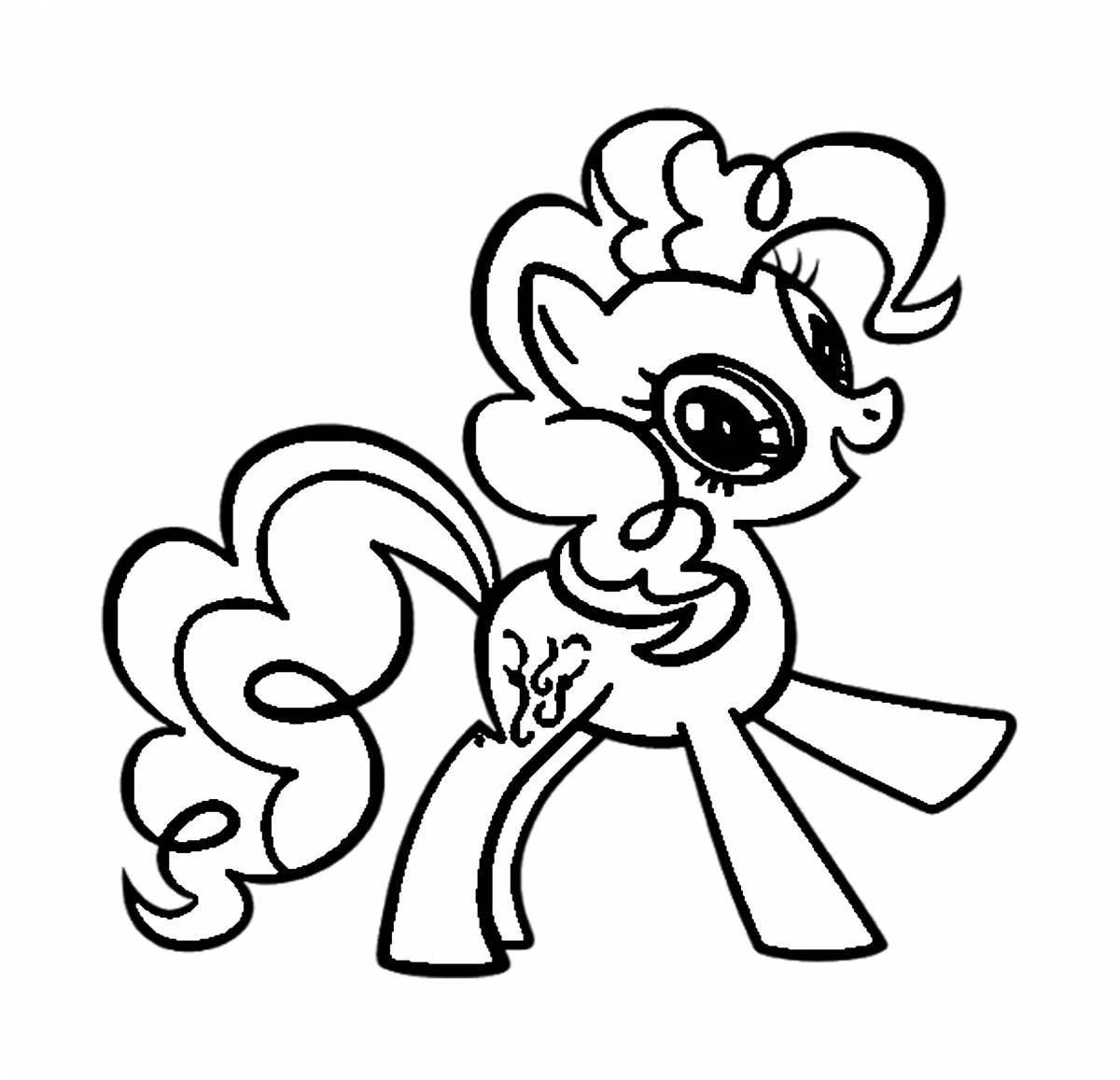 Colorful mini pony coloring page