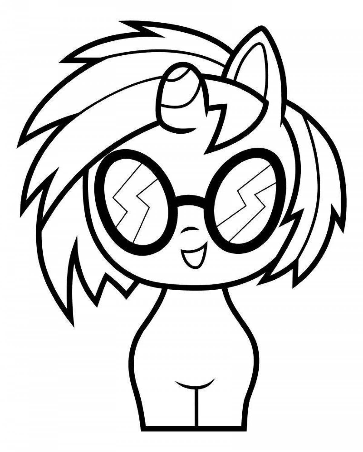 Playful mini pony coloring page