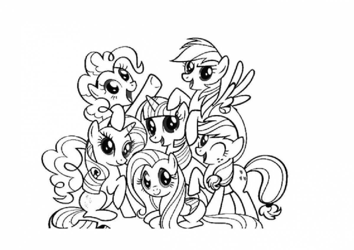 Mini pony holiday coloring page