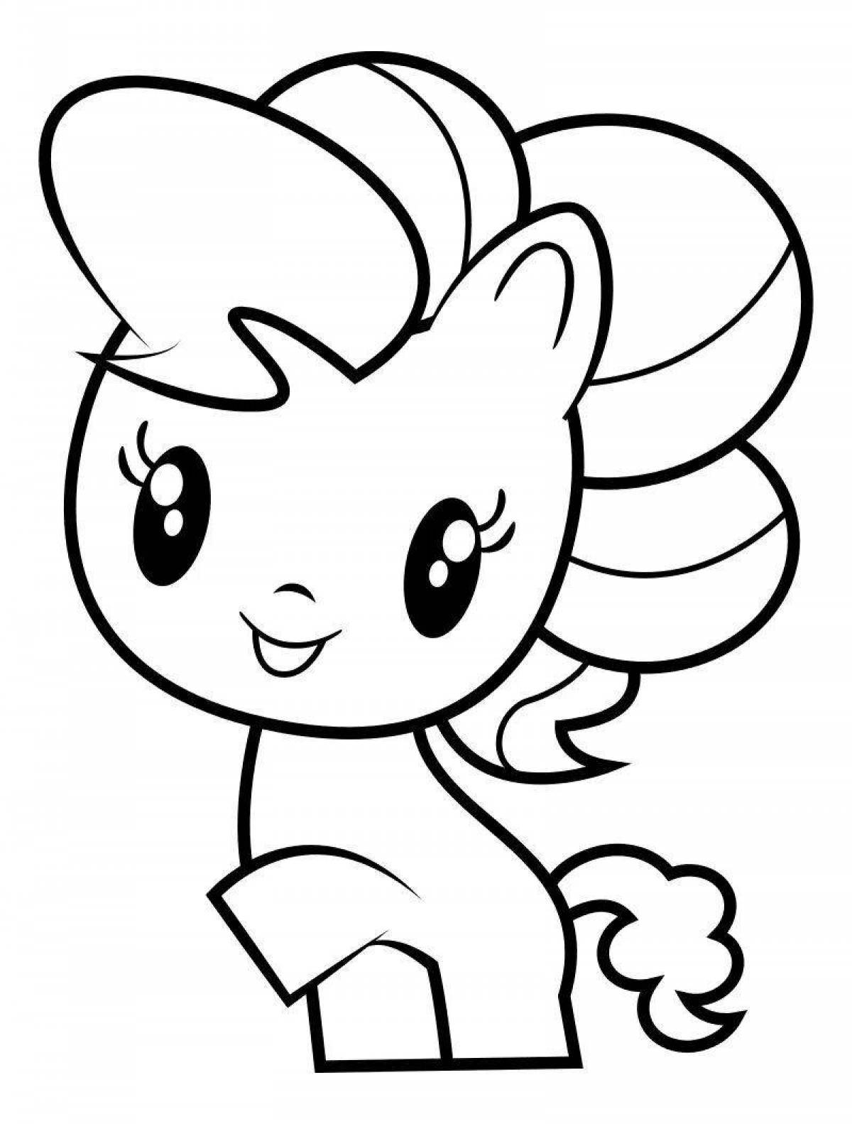 Coloring page funny mini pony