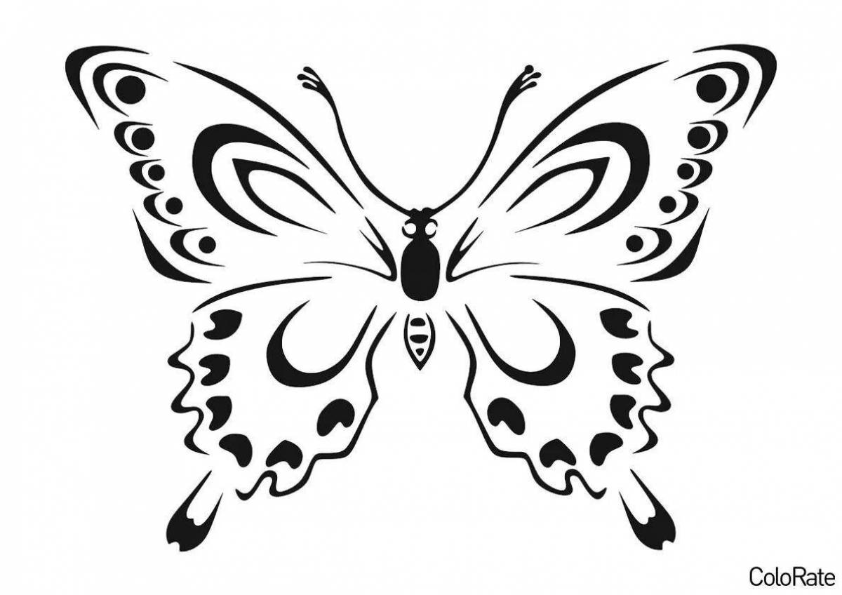Великолепная трафаретная раскраска бабочки