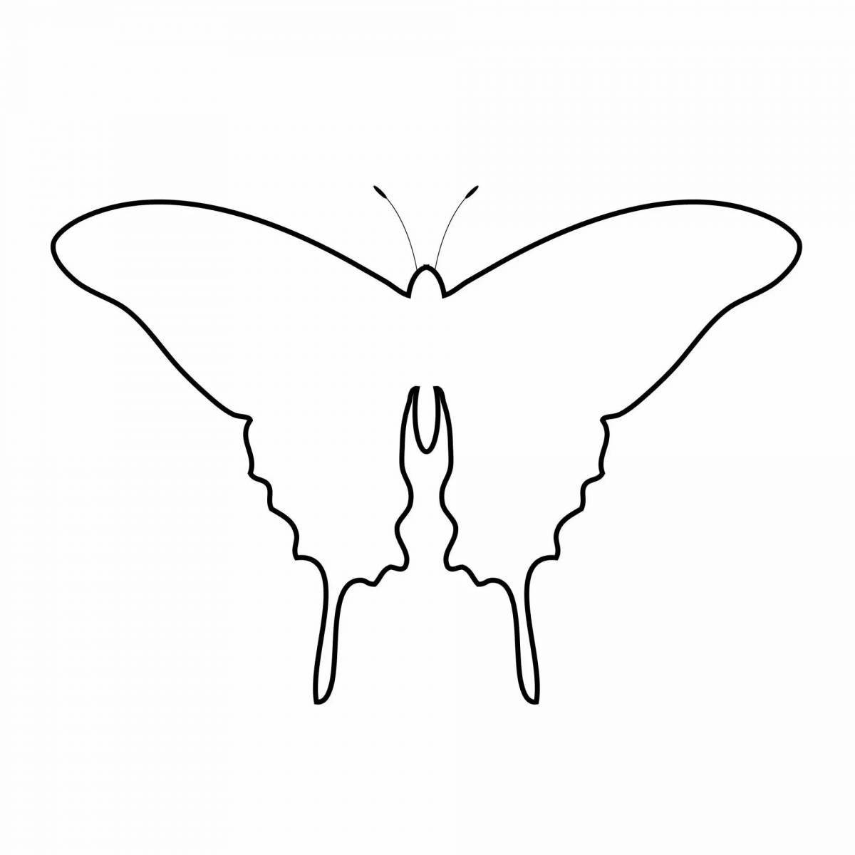 Трафаретная раскраска «сияющая бабочка»