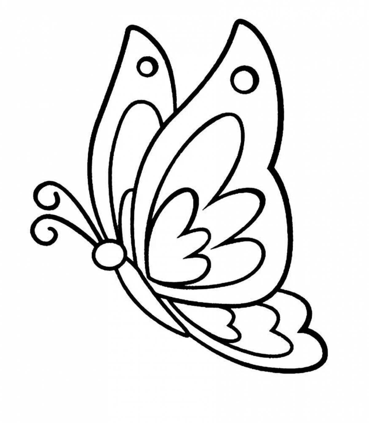 Coloring stencil of a dazzling butterfly