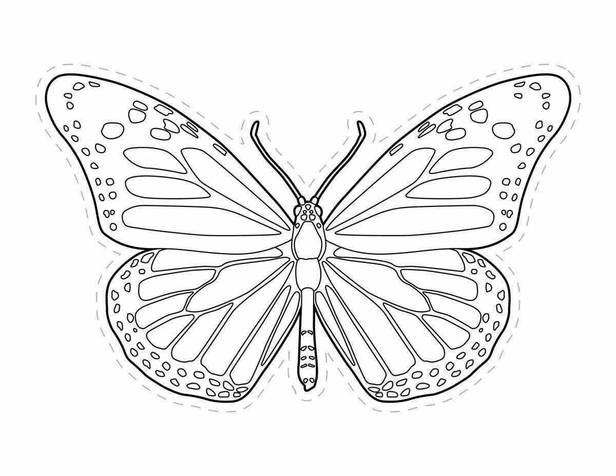 Stencil coloring charming butterfly