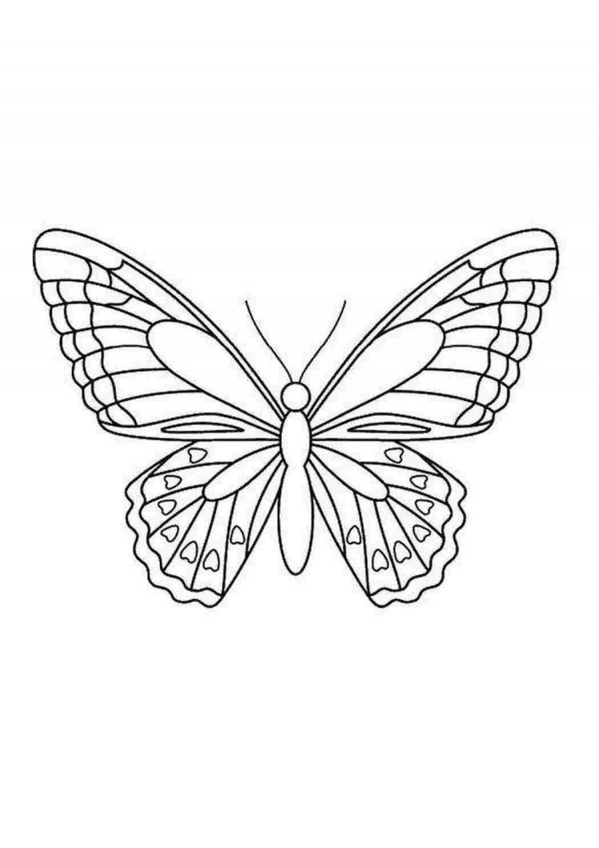 Раскраска сказочная бабочка трафарет
