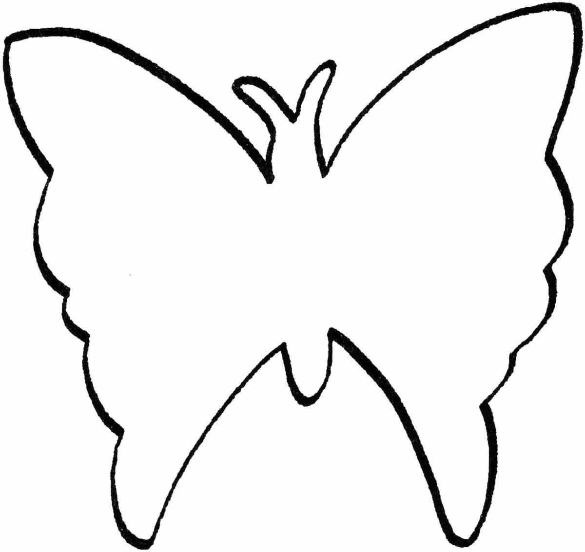 Coloring stencil of a joyful butterfly