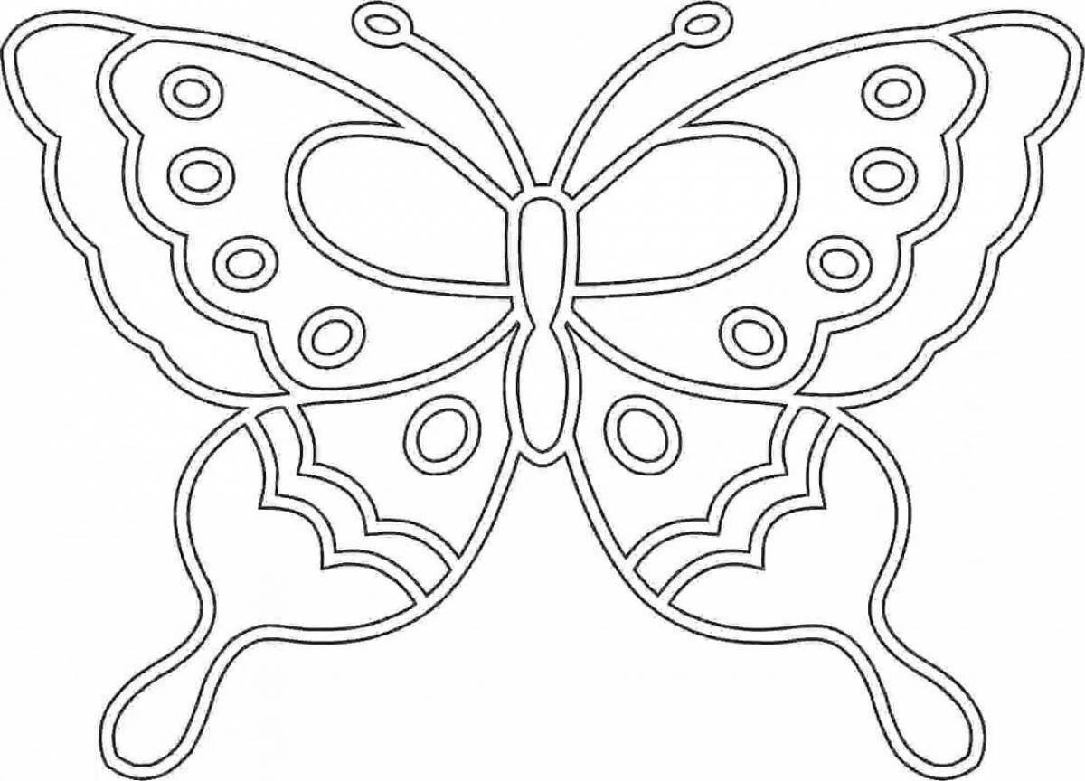 Раскраска элегантный трафарет бабочки