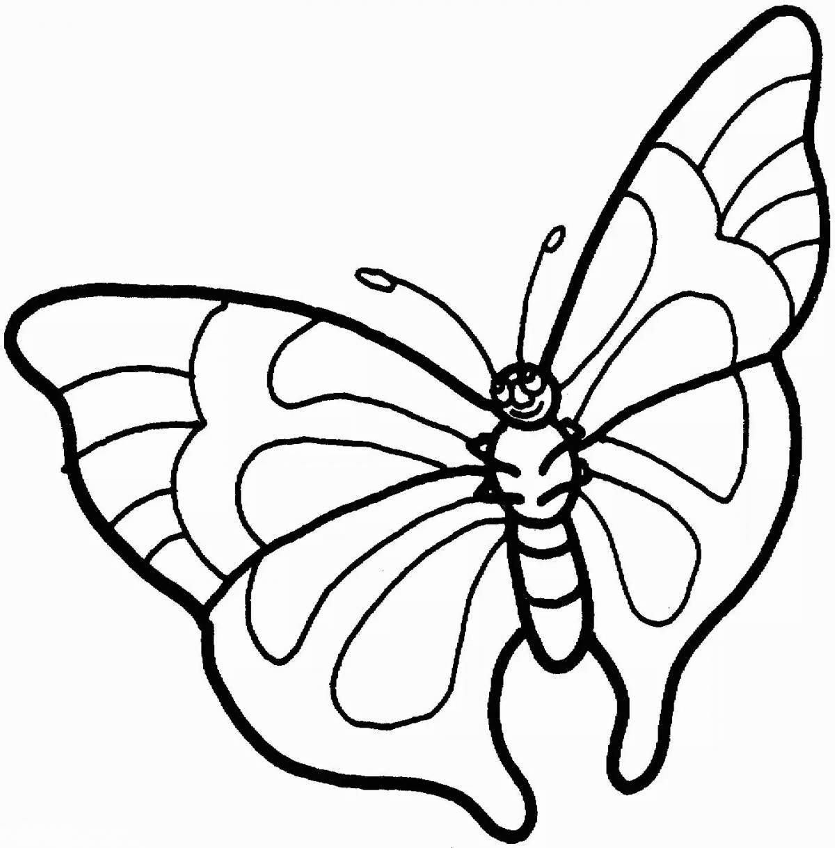 Трафаретная раскраска экзотической бабочки