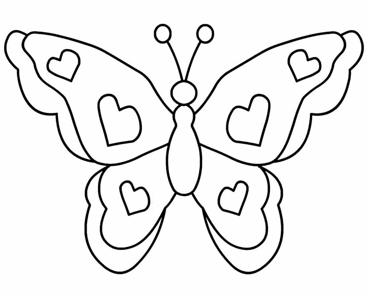Трафаретная раскраска «очаровательная бабочка»