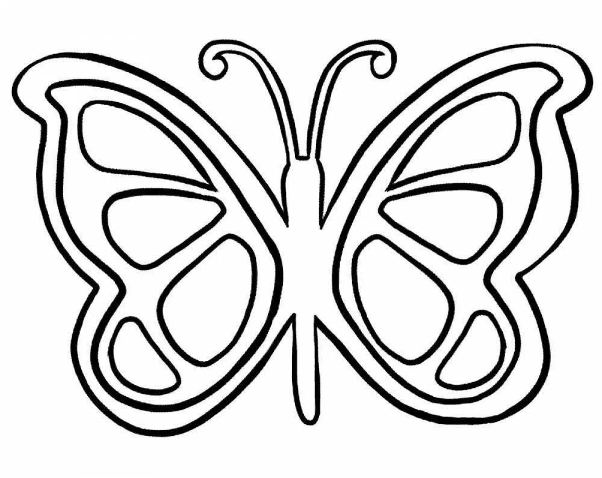 Изысканная трафаретная страница раскраски бабочки