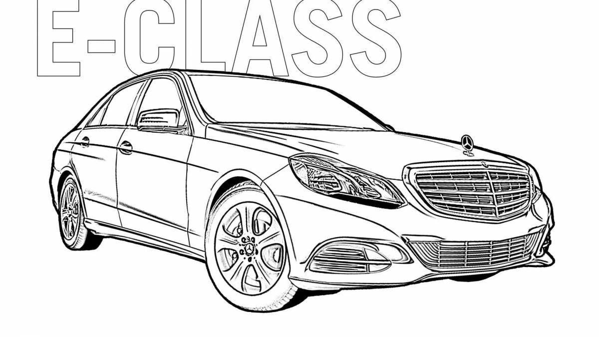 Coloring page of a chic new Mercedes