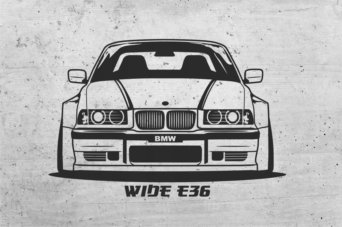 Coloring book with great bmw logo