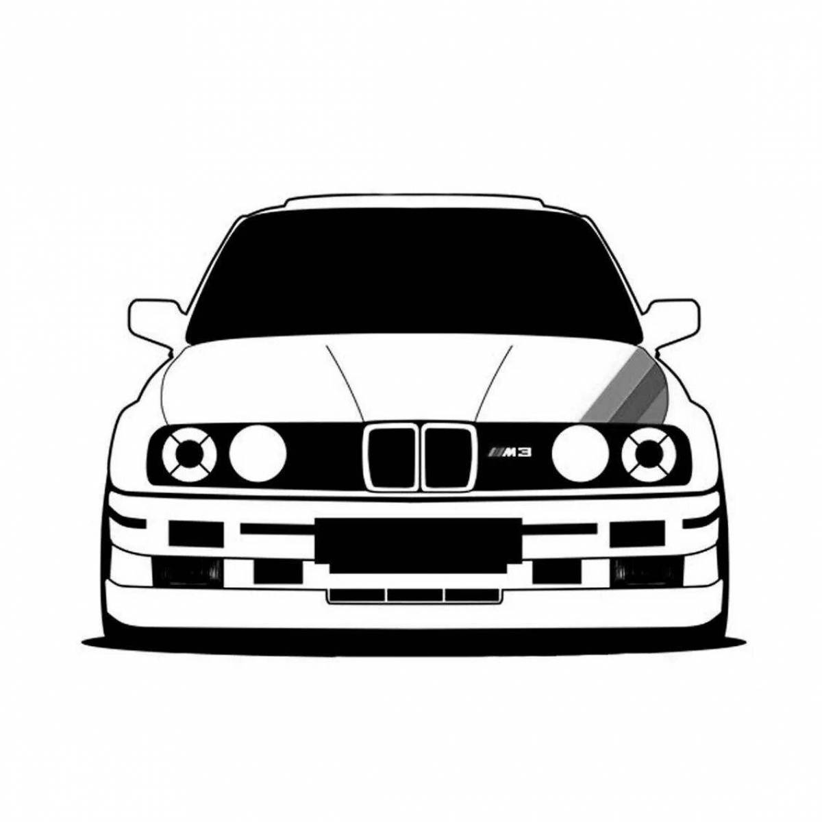 Fantastic coloring book with bmw logo