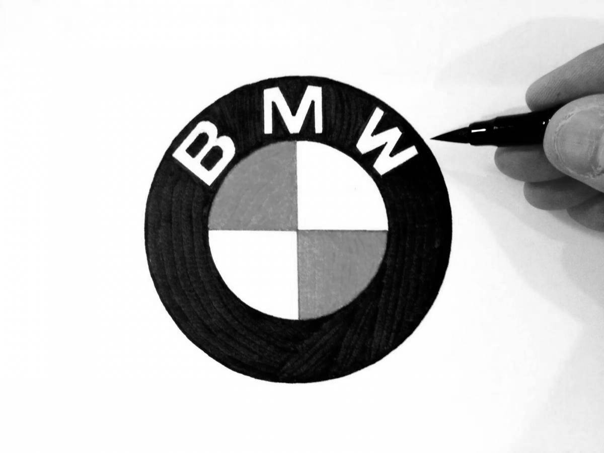 Раскраска с впечатляющим логотипом bmw