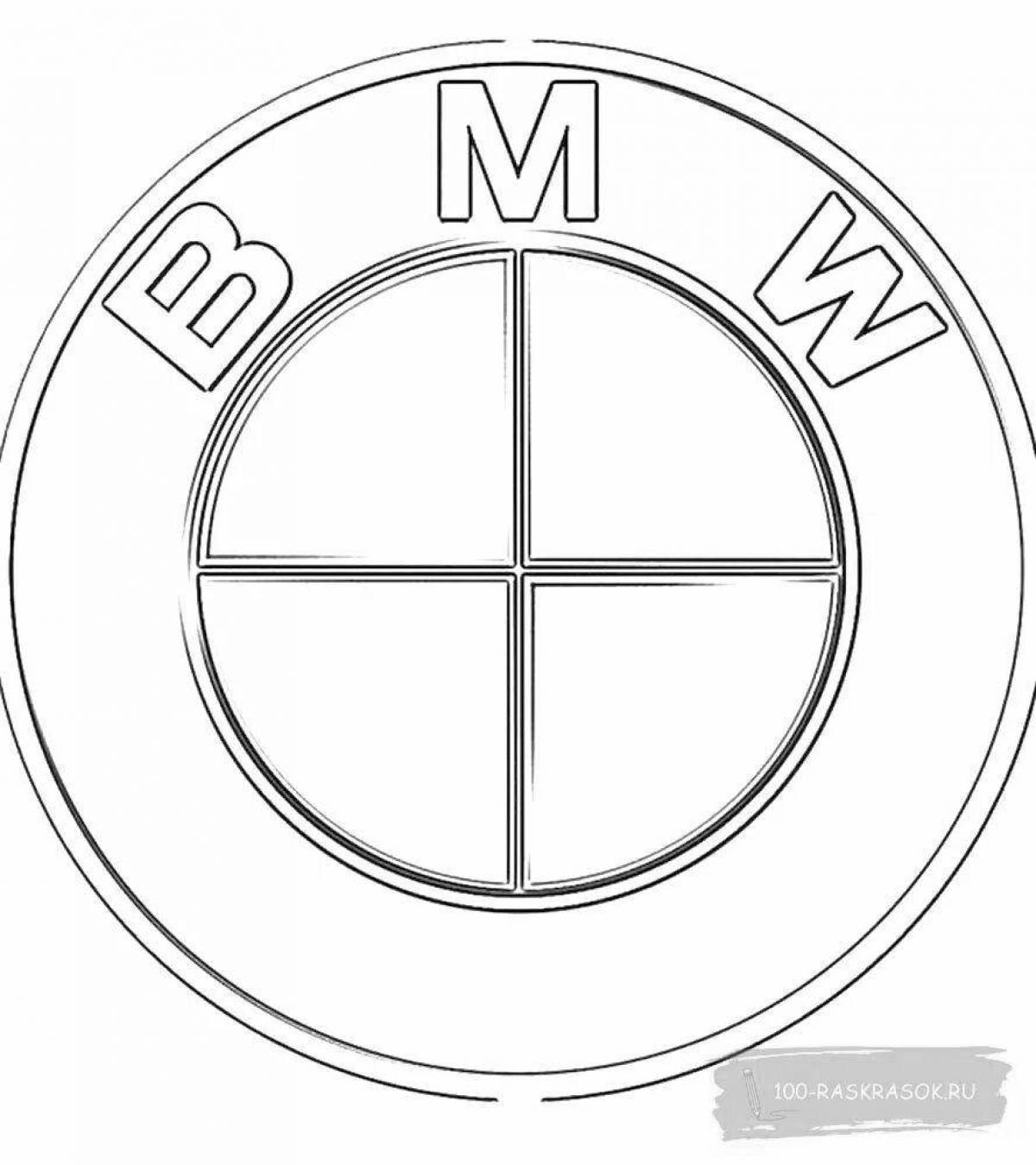 Завораживающая страница раскраски логотипа bmw