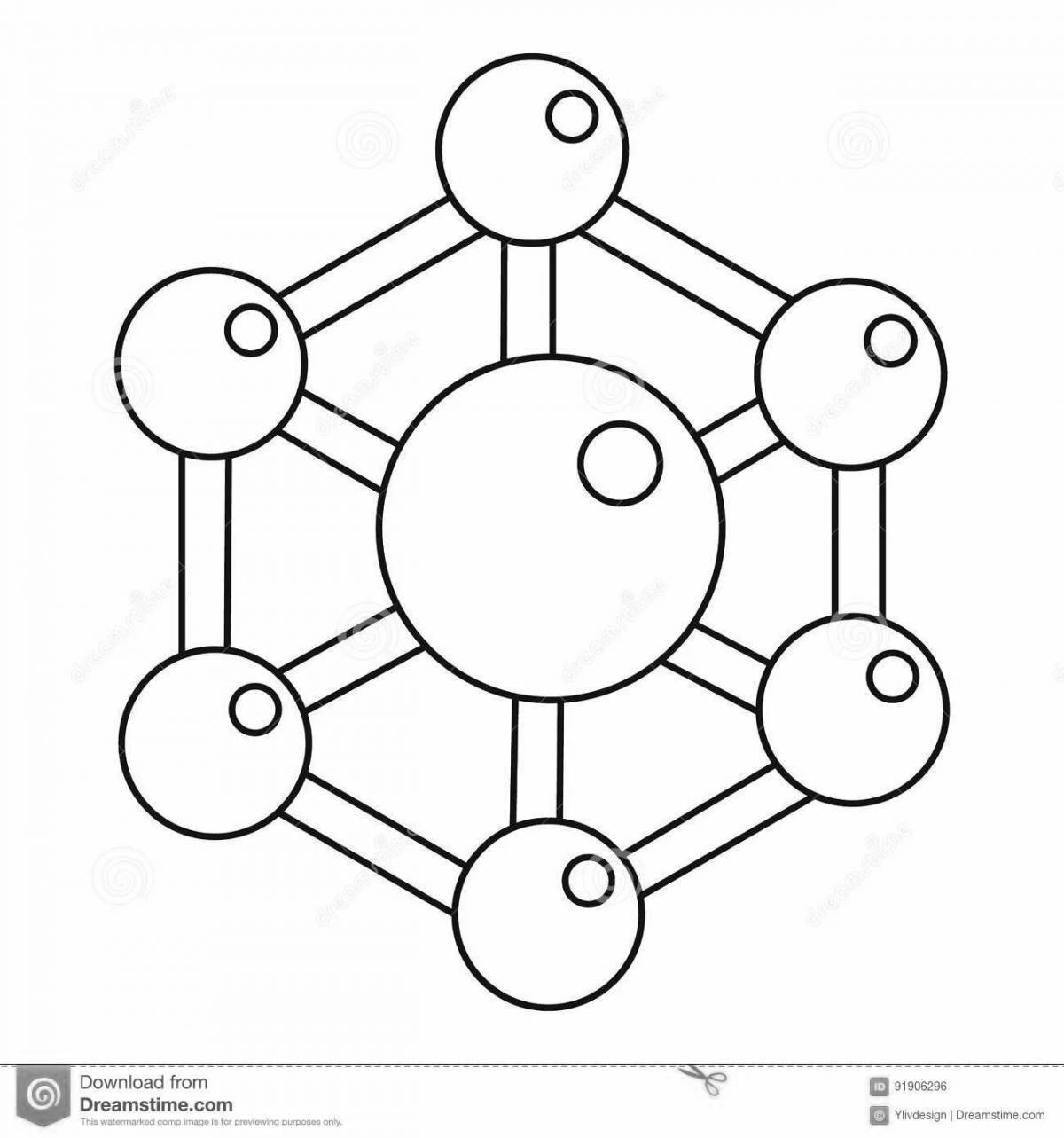 Раскраска яркая молекула воды