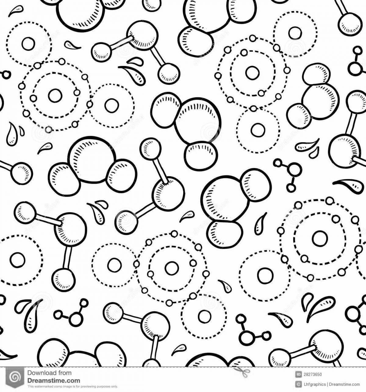 Раскраска веселая молекула воды