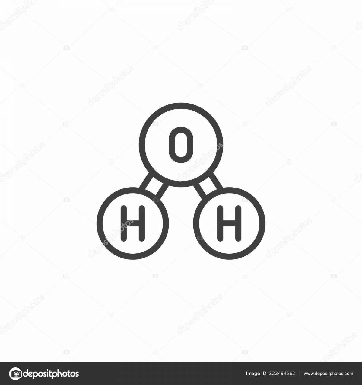 Раскраска радостная молекула воды