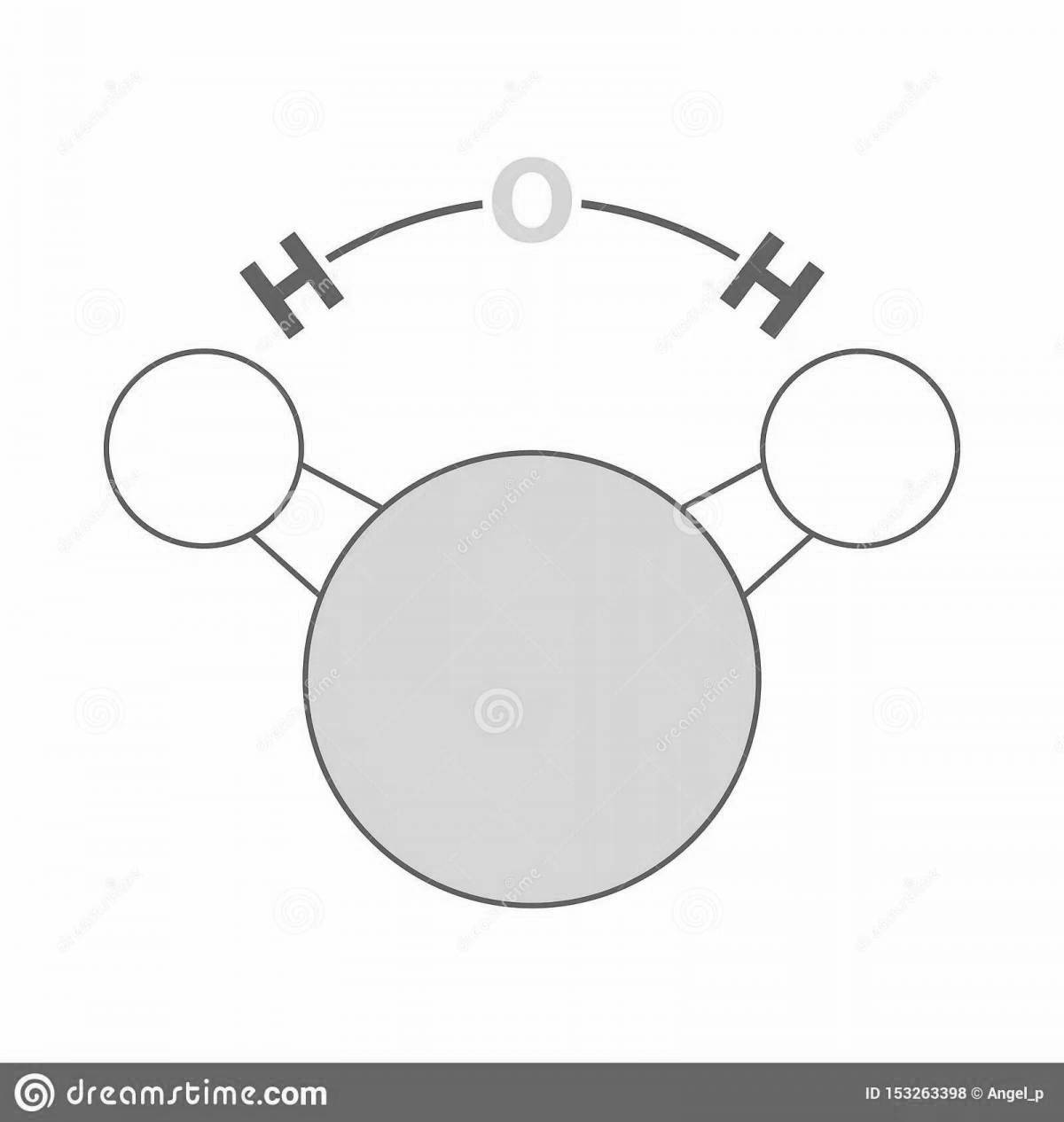 Fun coloring of the water molecule