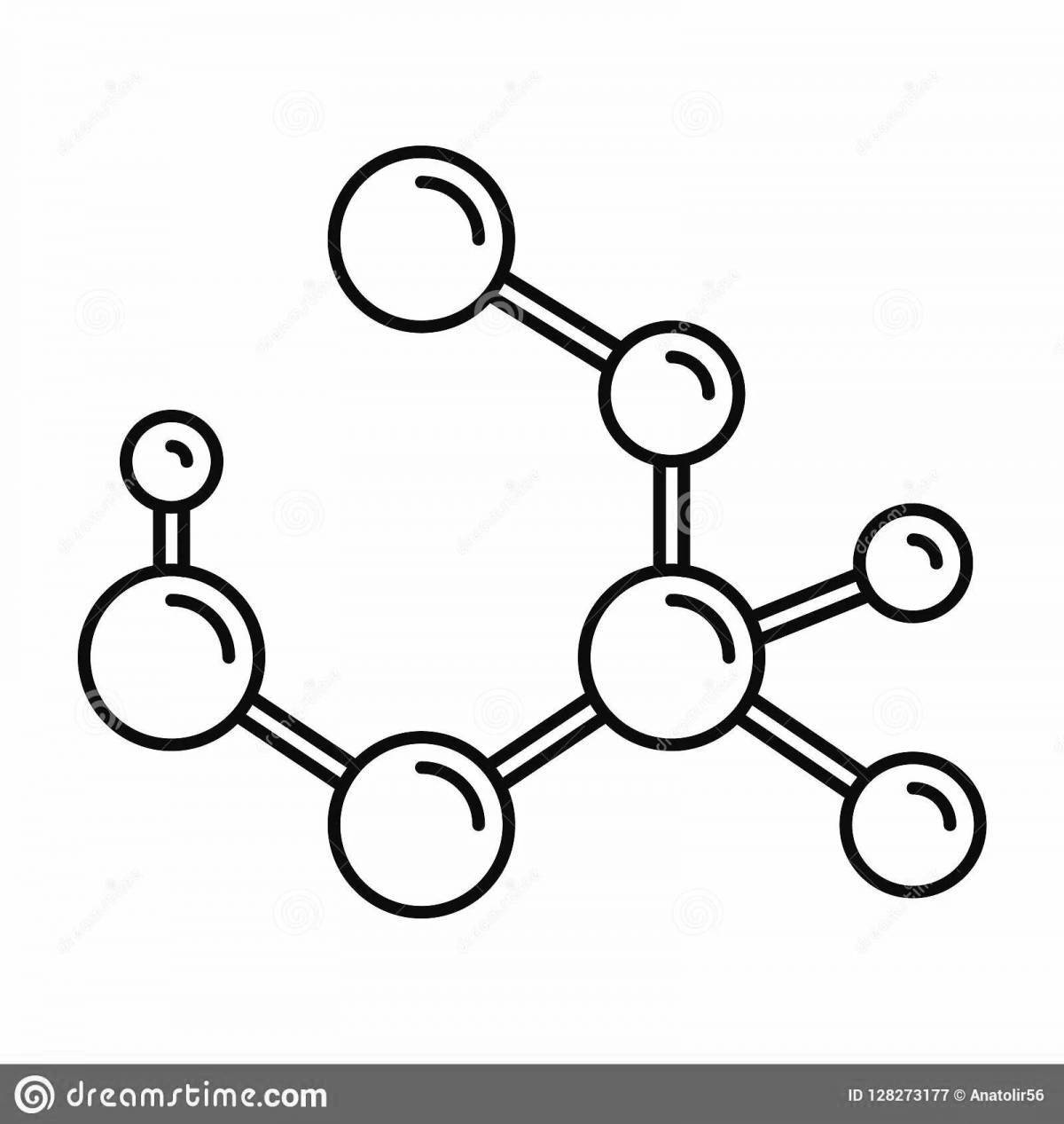 Exciting water molecule coloring page