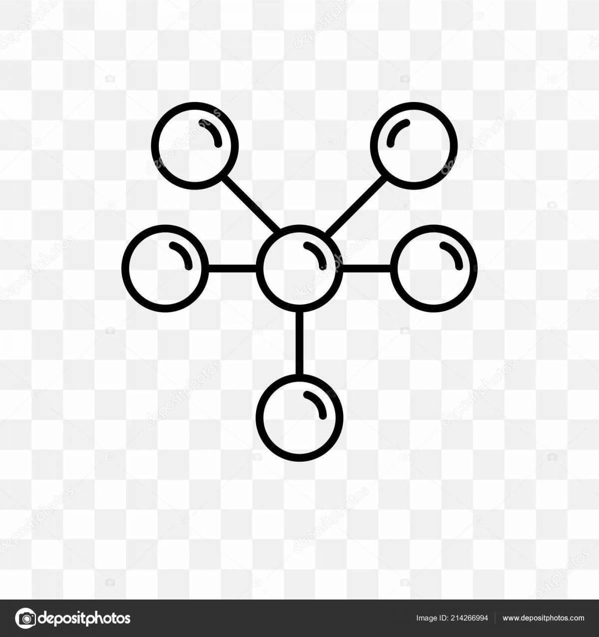 Раскраска волшебная молекула воды