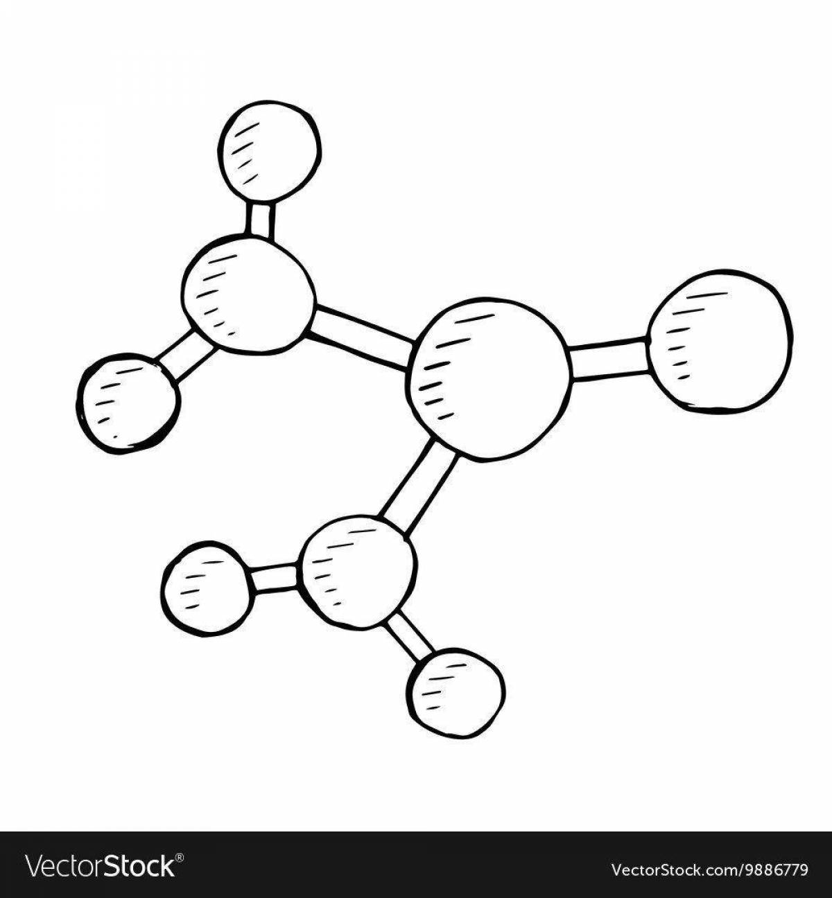 Coloring page inviting water molecule