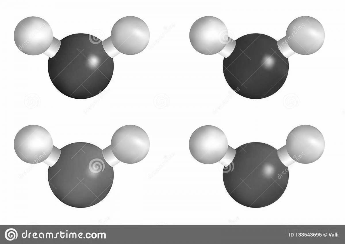 Creative coloring water molecule