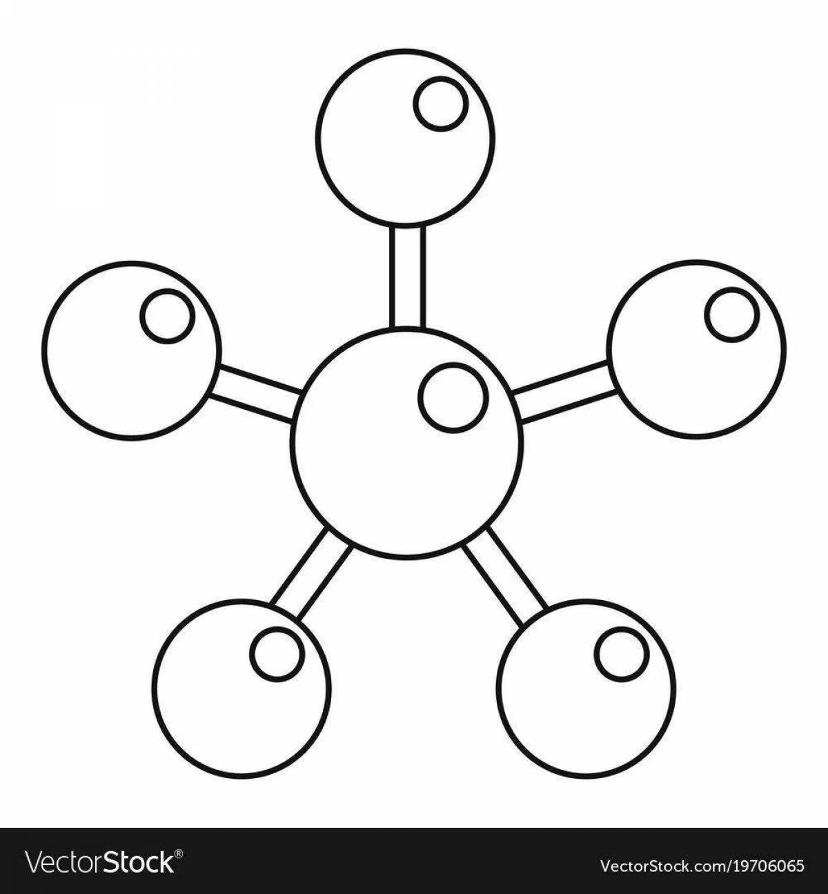 Charming water molecule coloring book