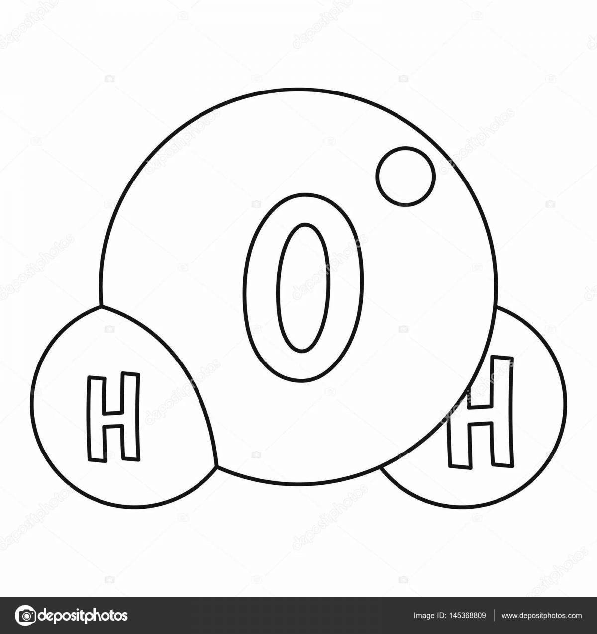 Раскраска молекула сладкой воды