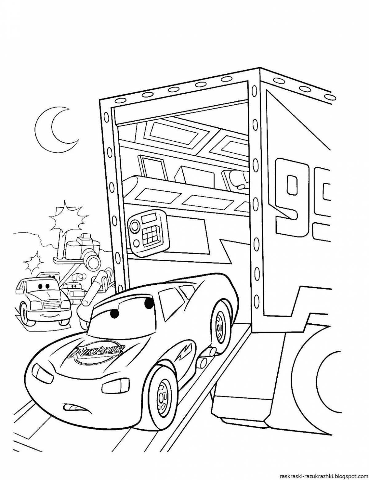 Coloring page funny parking
