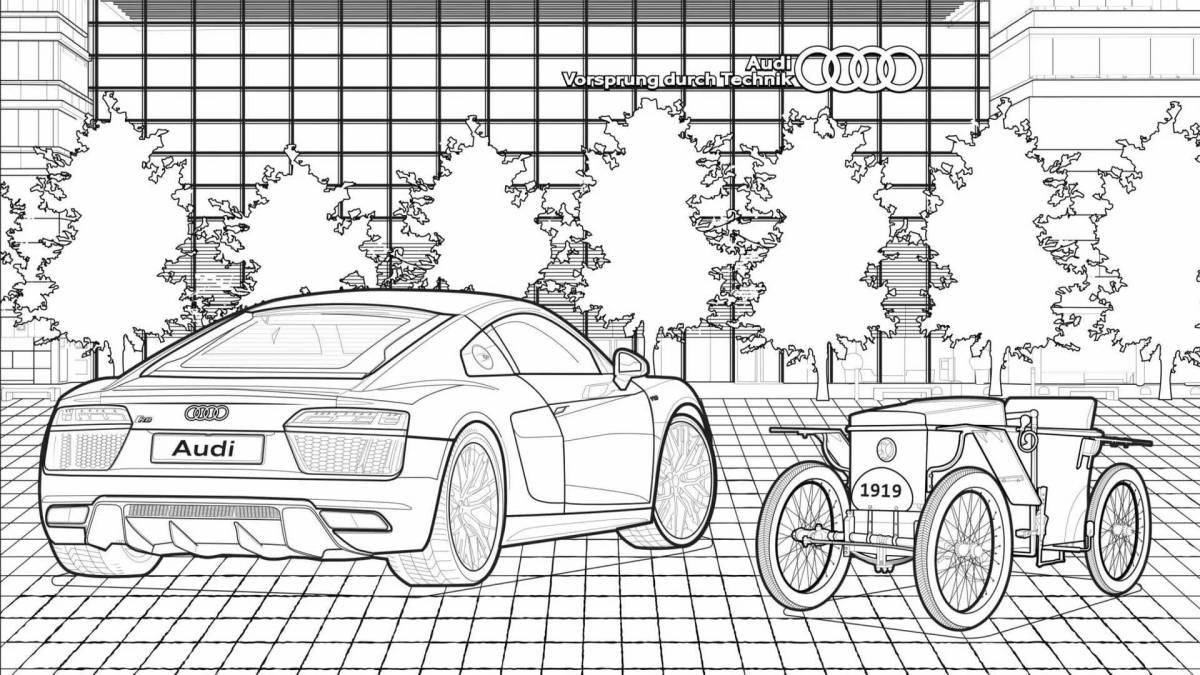 Coloring page funny parking
