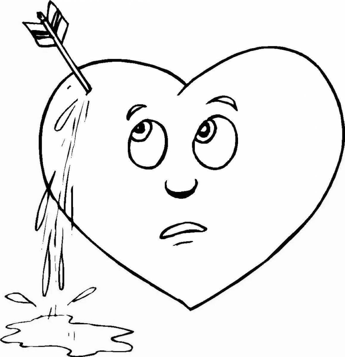 Adorable heart coloring page