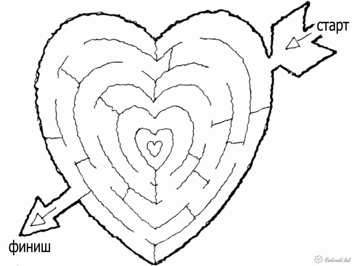 Magic heart coloring page