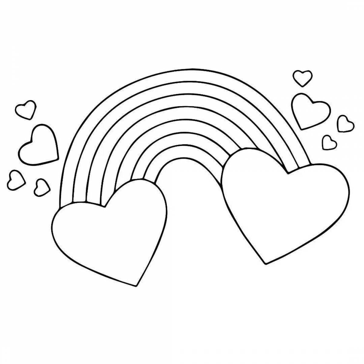 Exciting heart coloring page