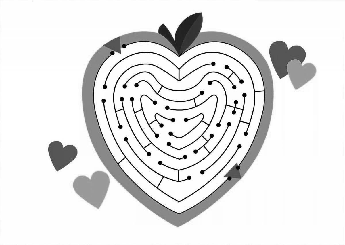 Glamorous heart coloring page