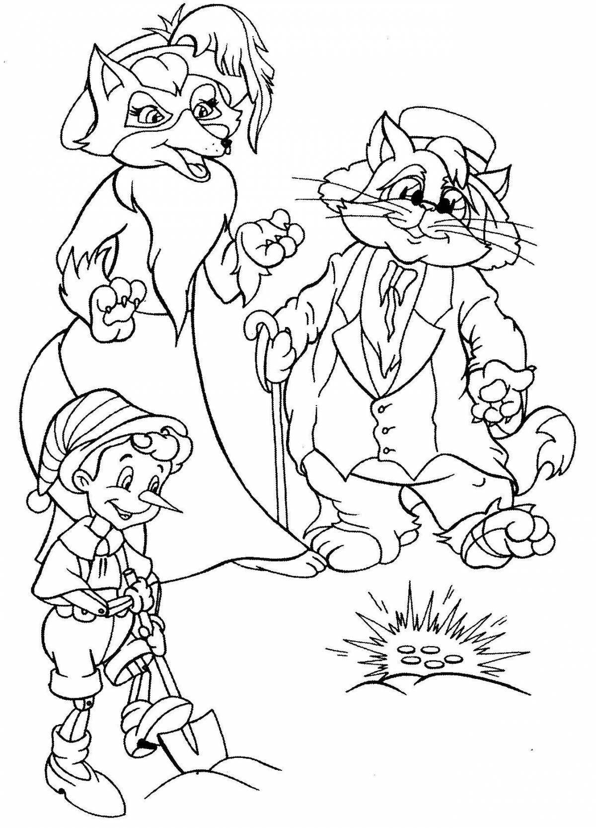 Animated alice fox coloring page