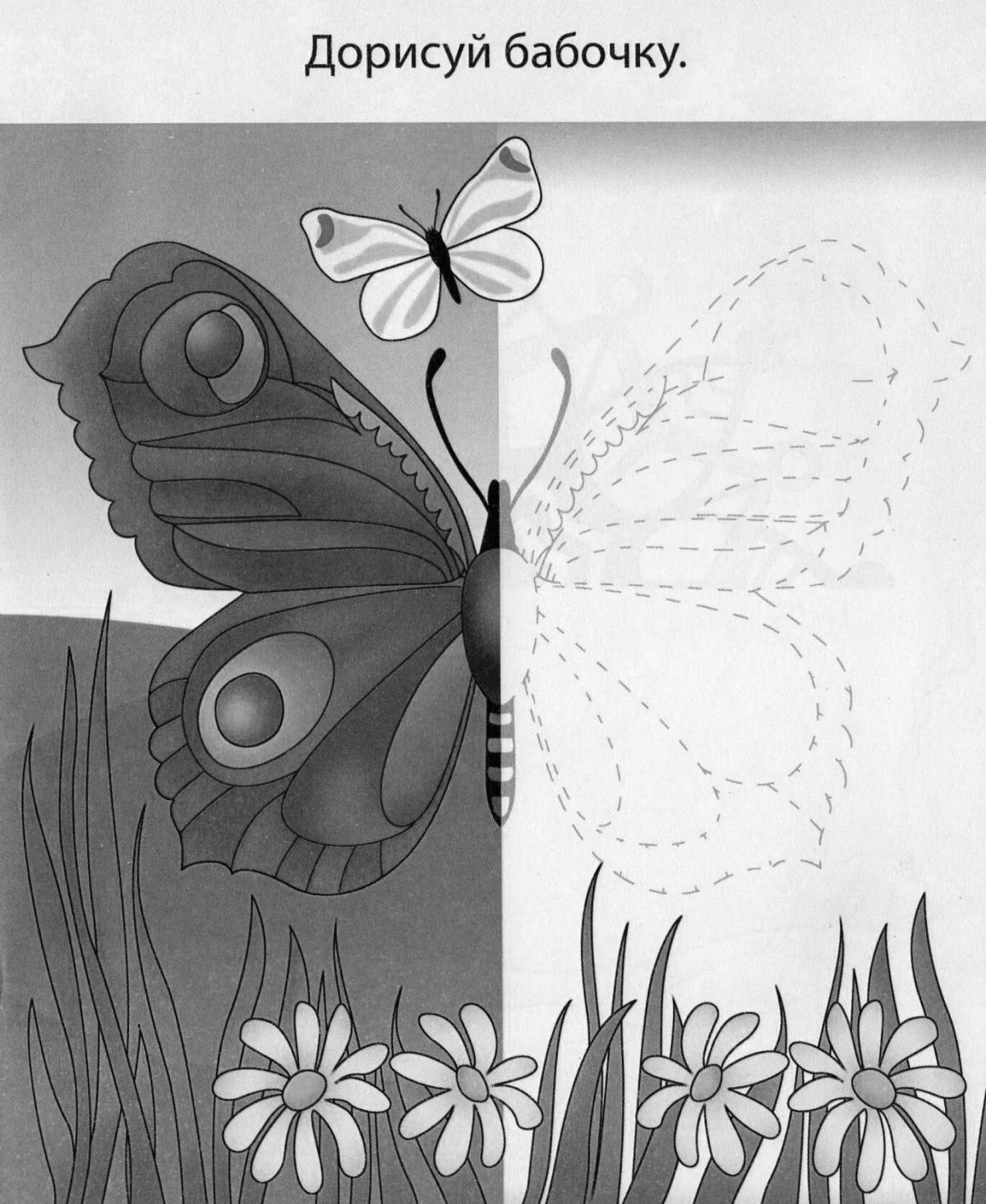 Bright butterfly coloring page