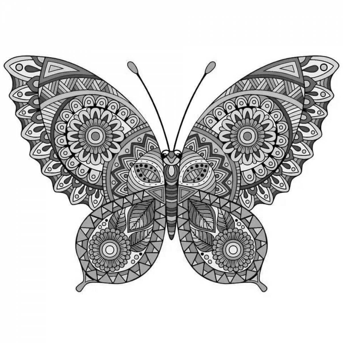 Изысканная раскраска бабочка