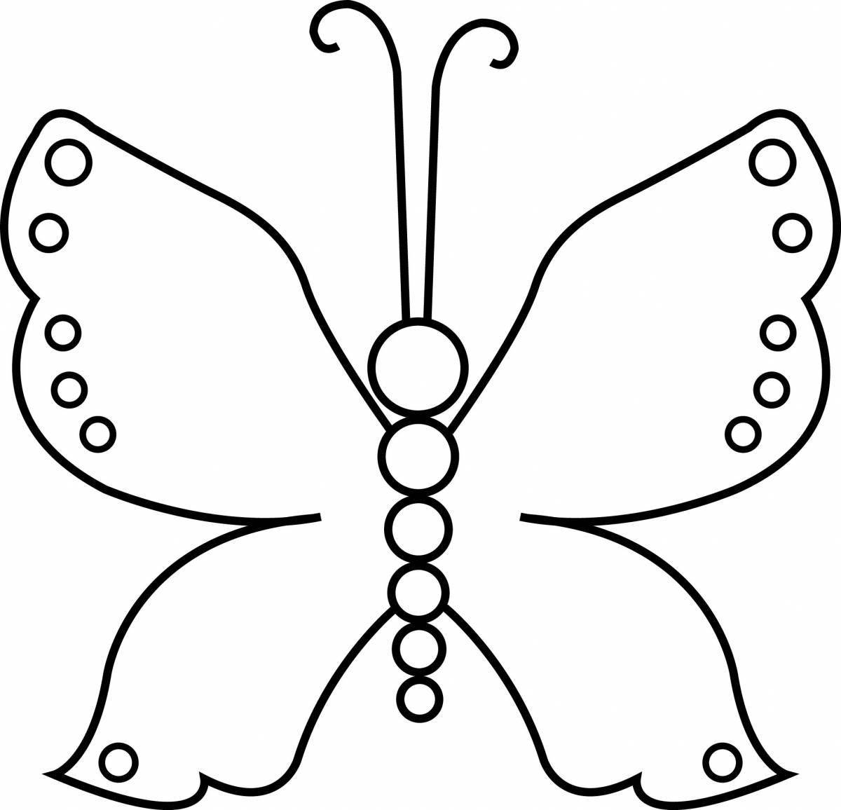 Brightly colored butterfly coloring page