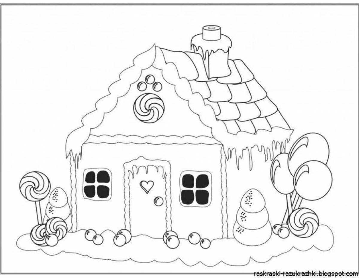 Coloring page joyful beautiful house