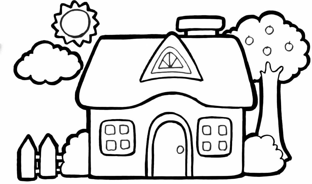 Coloring book luxury beautiful house