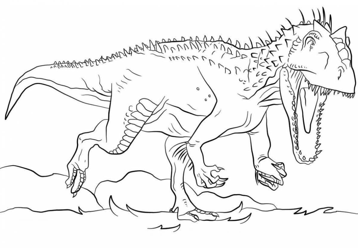 Страшная раскраска хищник-динозавр