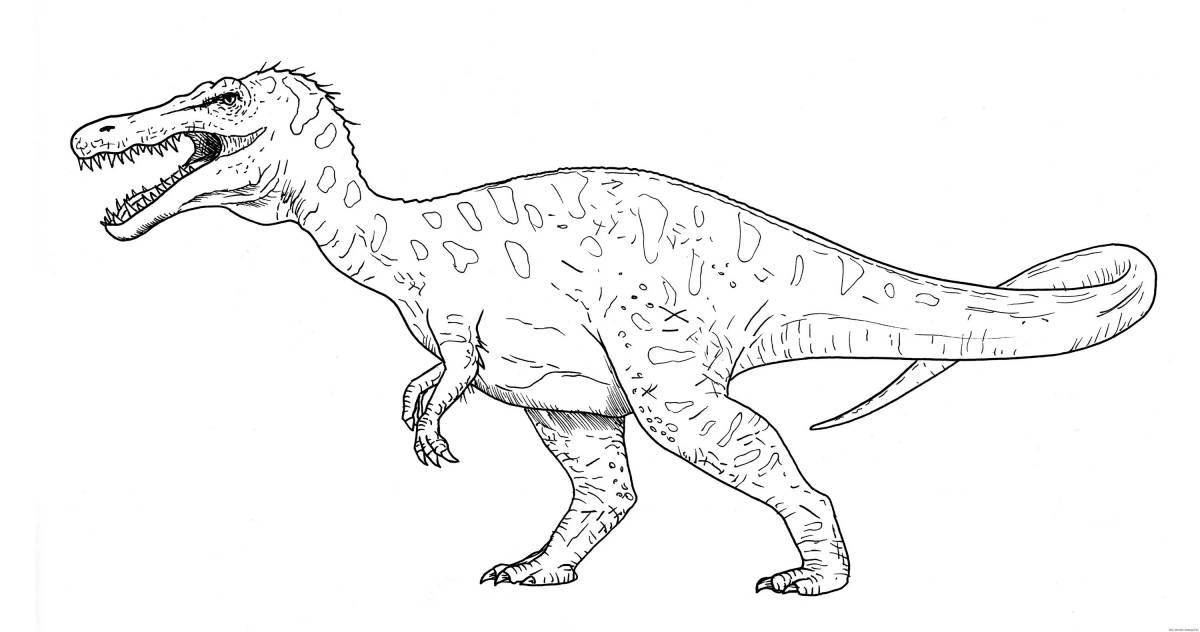 Свирепая раскраска хищник-динозавр