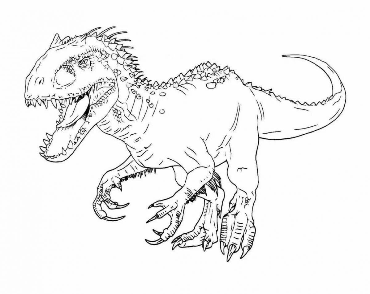 Жестокий хищник-динозавр раскраски