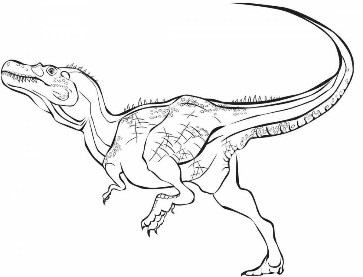Устрашающая раскраска динозавра-хищника