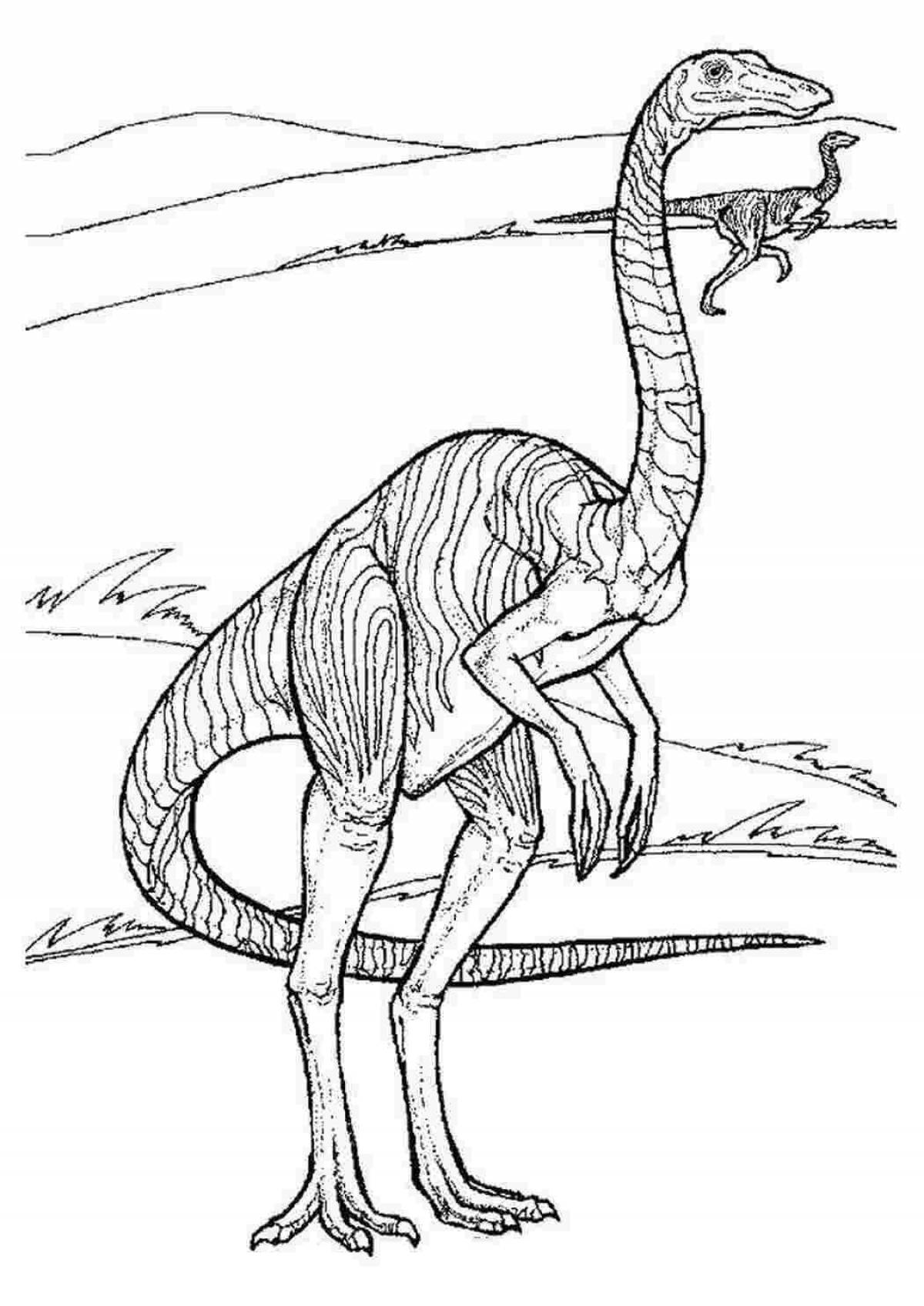 Photo Energetic coloring dinosaur predator